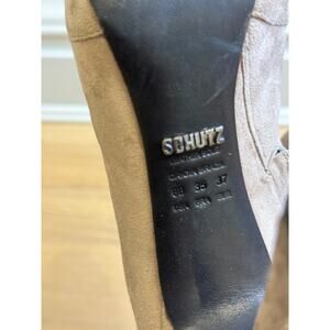 SCHUTZ - Taupe Suede Heel Bootie - US 6 / EU 37